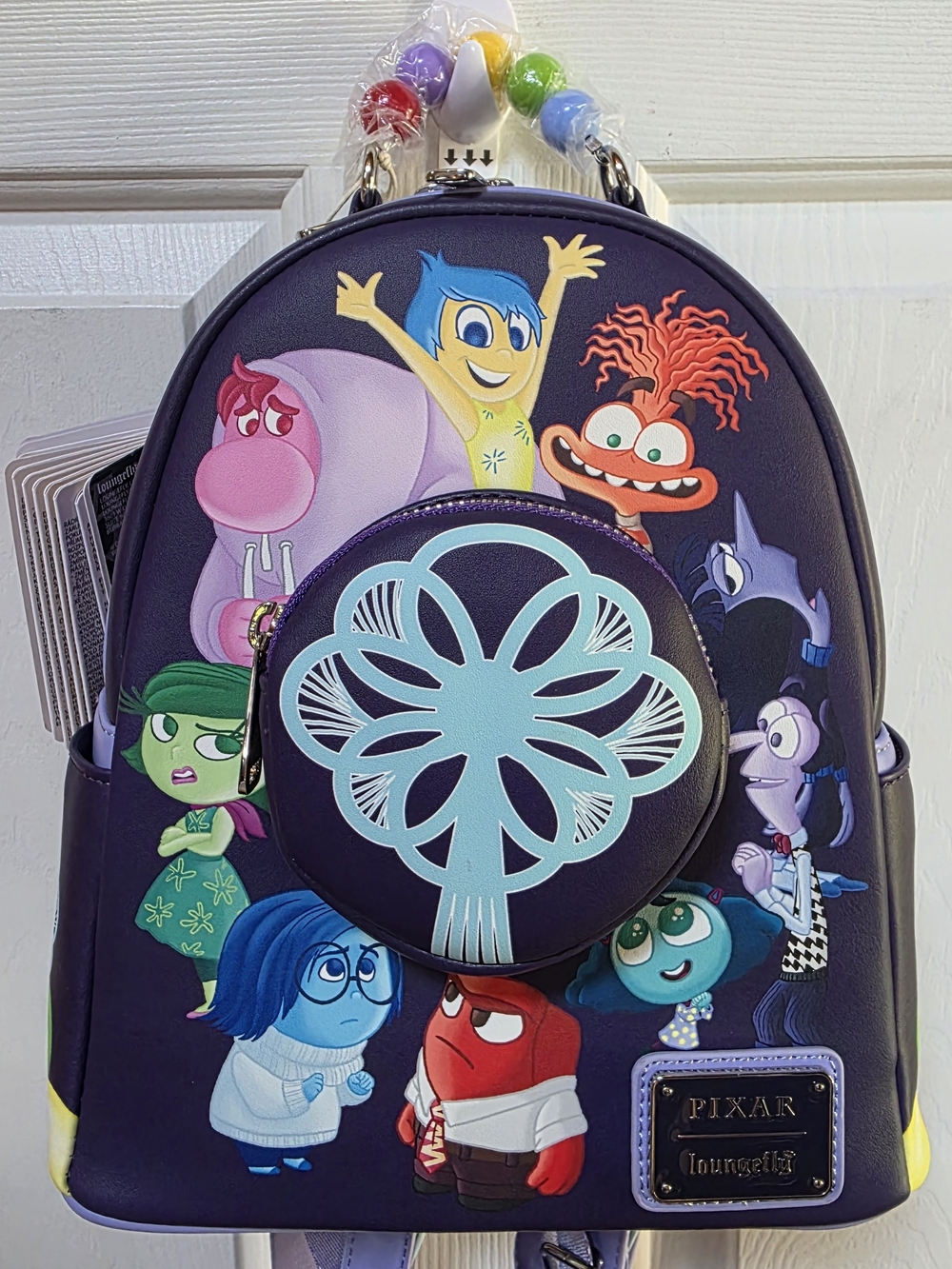 Pixar Inside Out Navy Character Mini Loungefly Backpack NWT Lights Up